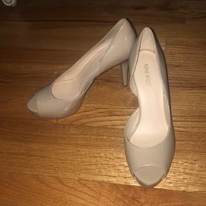 Nine West Nude Peep-toe Heels